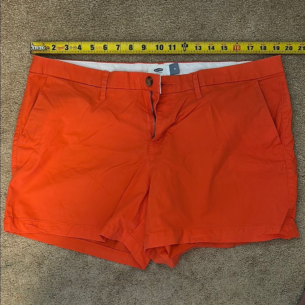 Old Navy Orange Bermuda Shorts Vibrant Cotton Blend